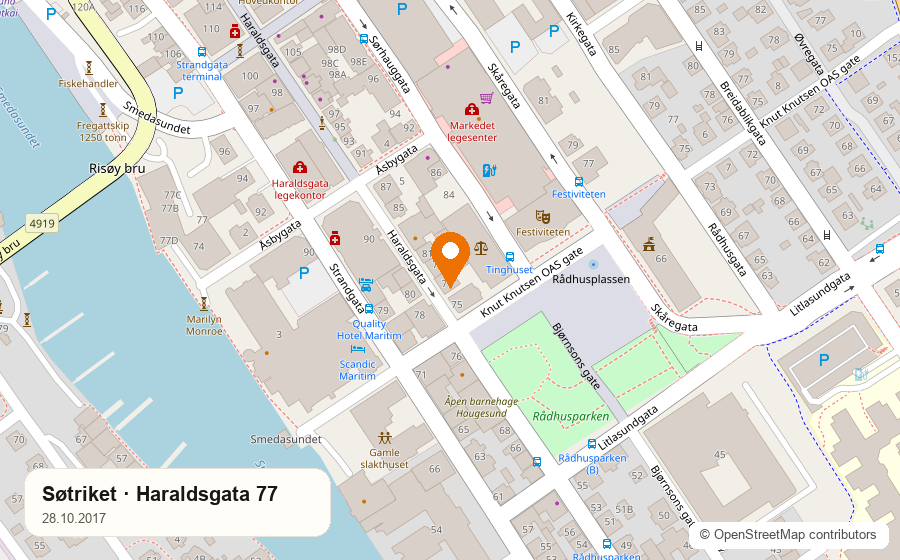 Haraldsgata 77 på kart